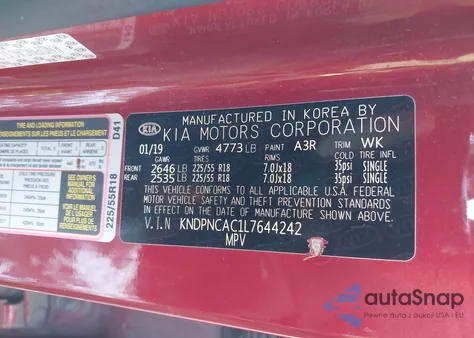 2020 Kia Sportage Ex from USA, damaged, VIN KNDPNCAC1L7644242